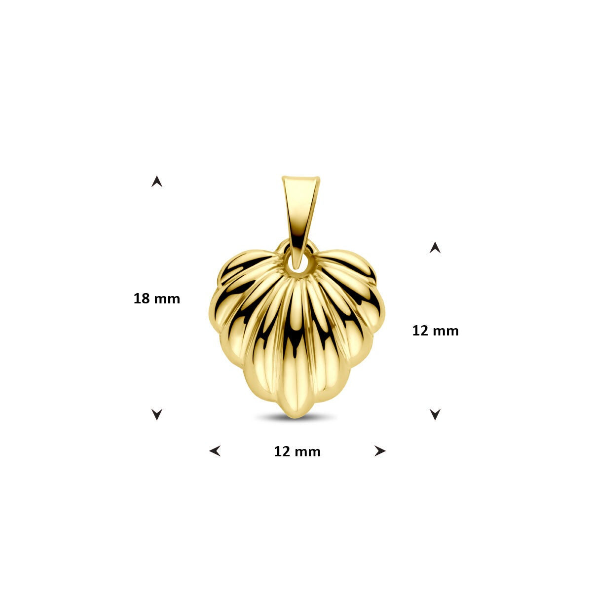Ciondolo cuoricino in oro giallo 14k 18 mm