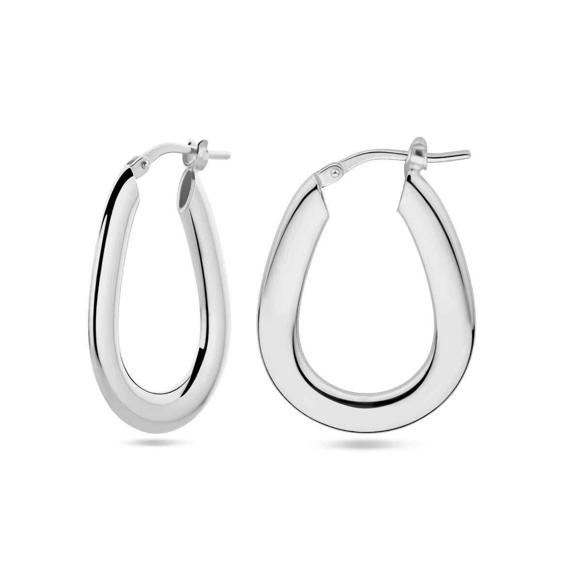 Orecchini a cerchio in argento rodiato 26,5 mm