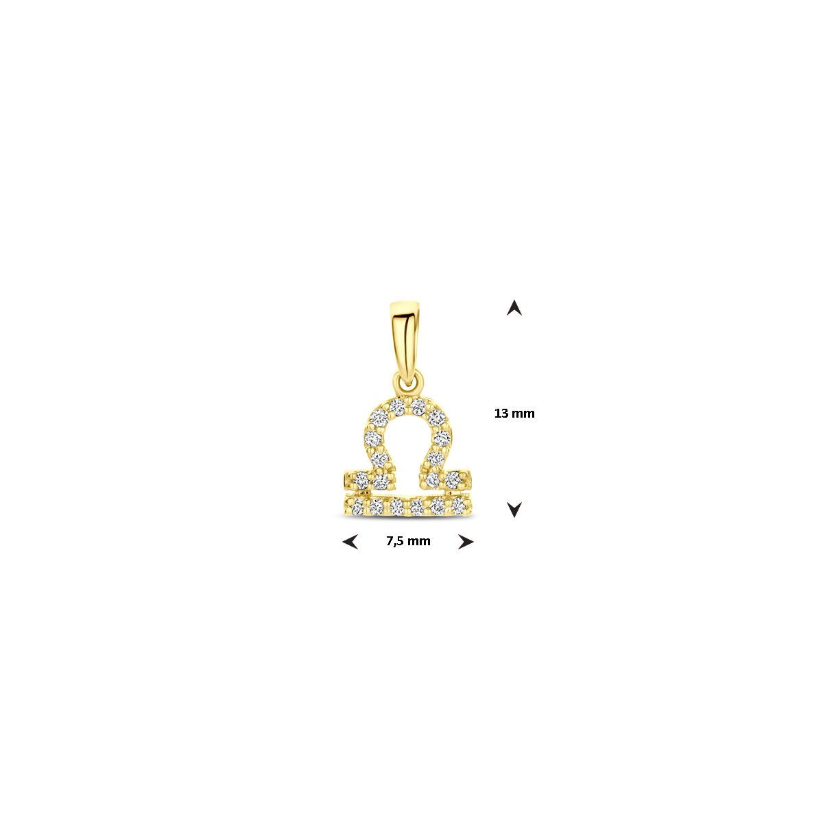Ciondolo segno zodiacale in oro giallo 14k con diamante