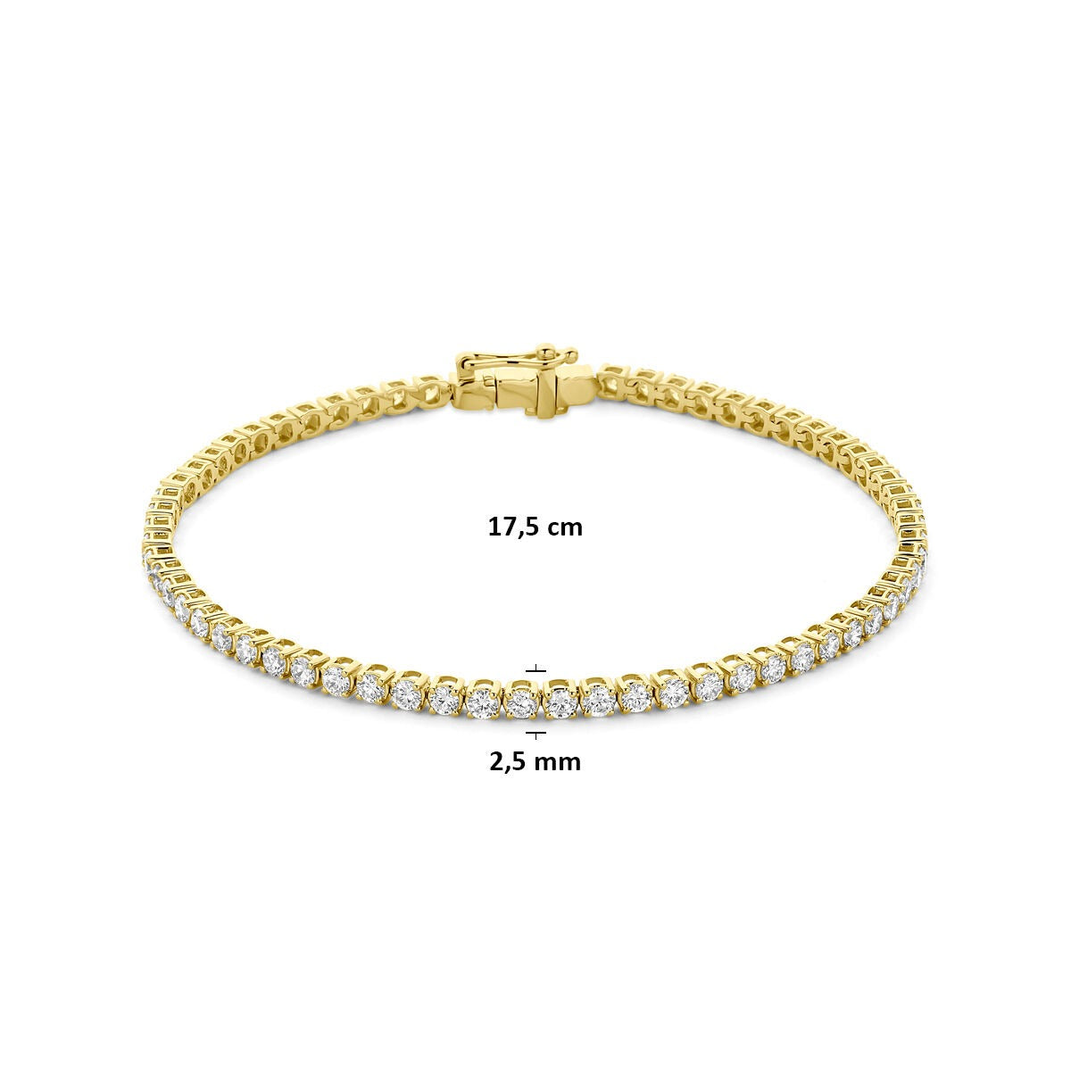 Bracciale tennis in oro 14k con diamante coltivato in laboratorio