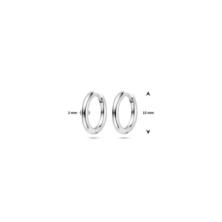 Gerhodineerde 925 zilveren klapoorringen 2 mm