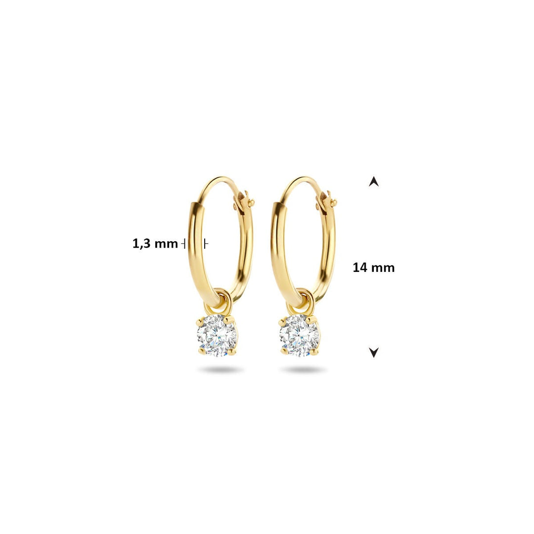 Gouden oorringen met zirkonia – 14k, chaton gezet