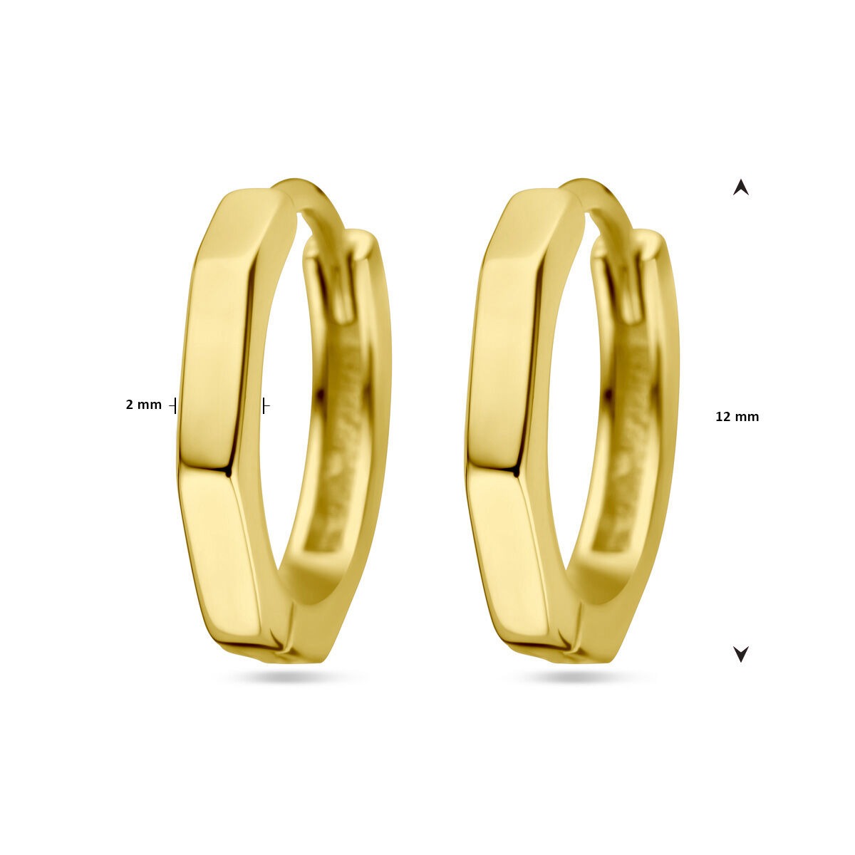 Orecchini a cerchio in argento dorato – 12 mm