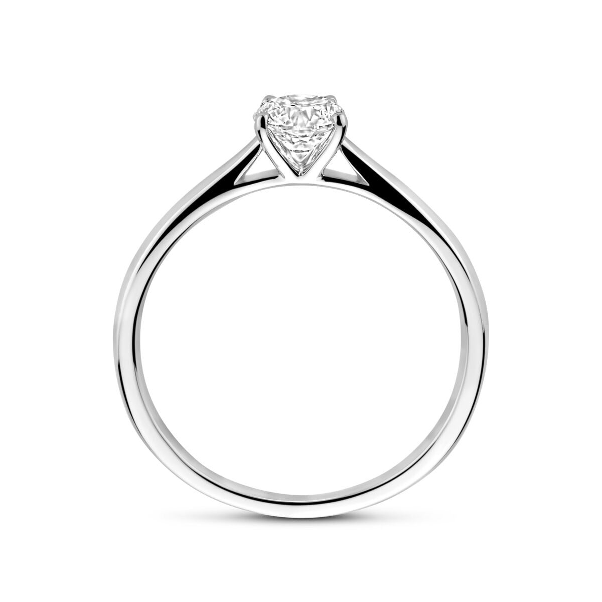Anello da donna in 14k oro bianco con diamante lab grown da 0.50ct