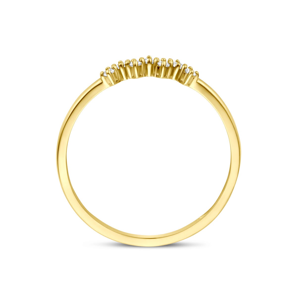 Anello in oro giallo 9k con zirconia entourage