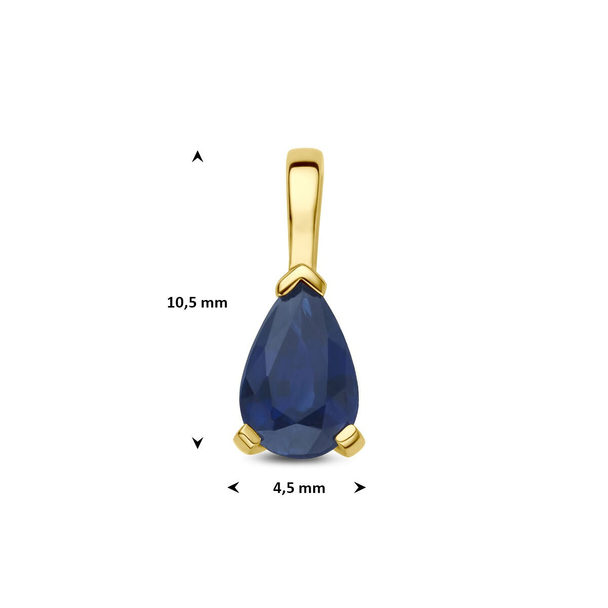 Ciondolo in oro giallo 14k con zaffiro