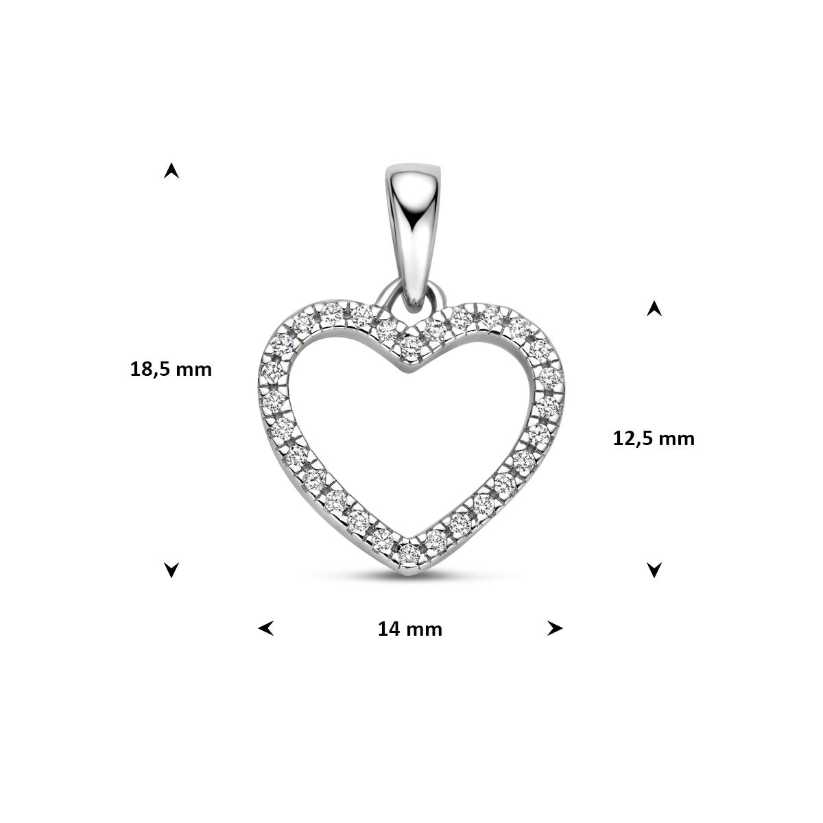 Ciondolo in argento 925 rodiato con zirconia entourage