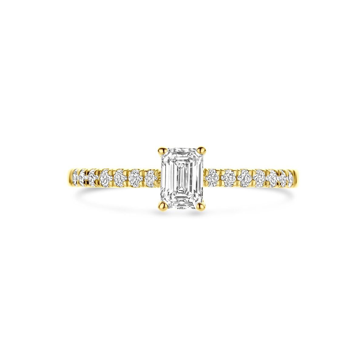Anello in oro 14k con diamante lab grown – taglio smeraldo