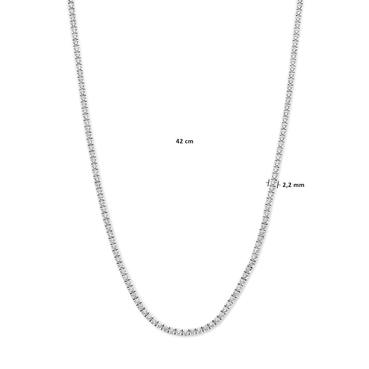 Collana tennis in oro bianco 14k con 3.00 ct di diamanti lab grown – taglio brillante