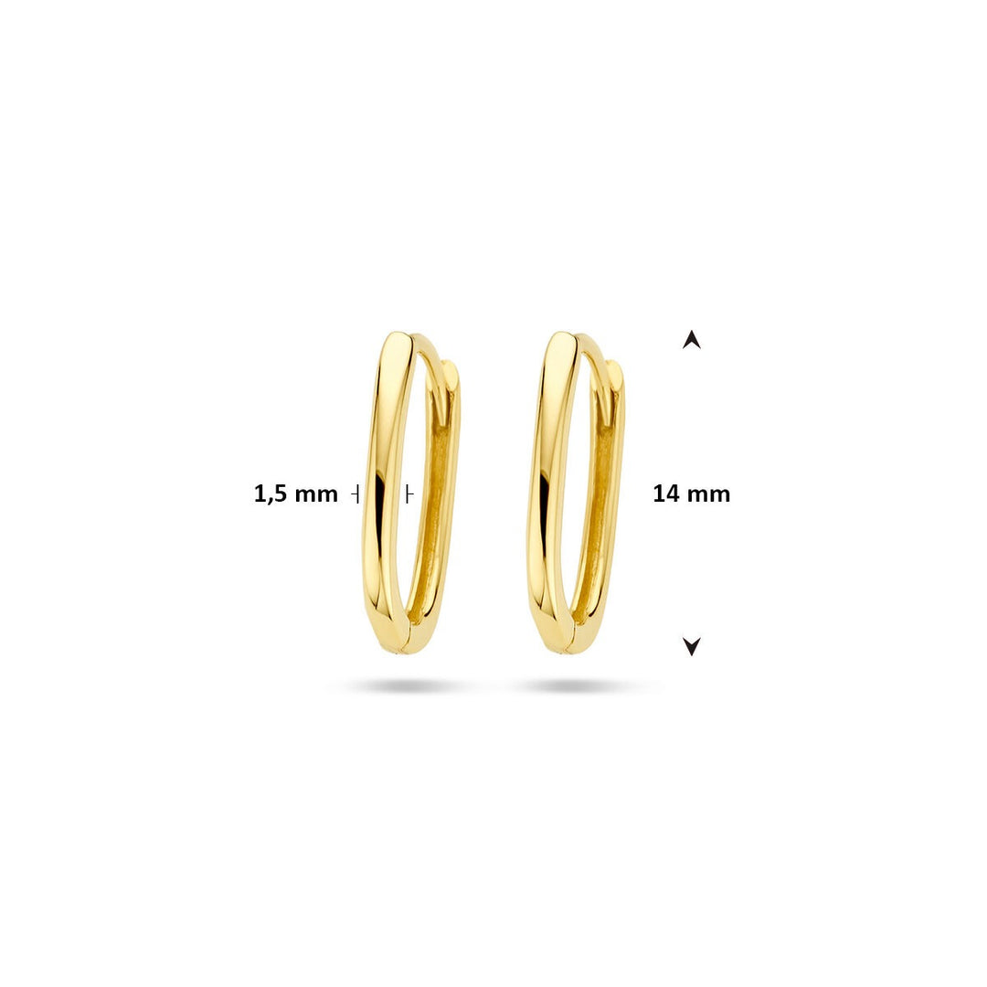9k Geelgouden paperclip klapoorringen – Minimalistisch design met moderne flair