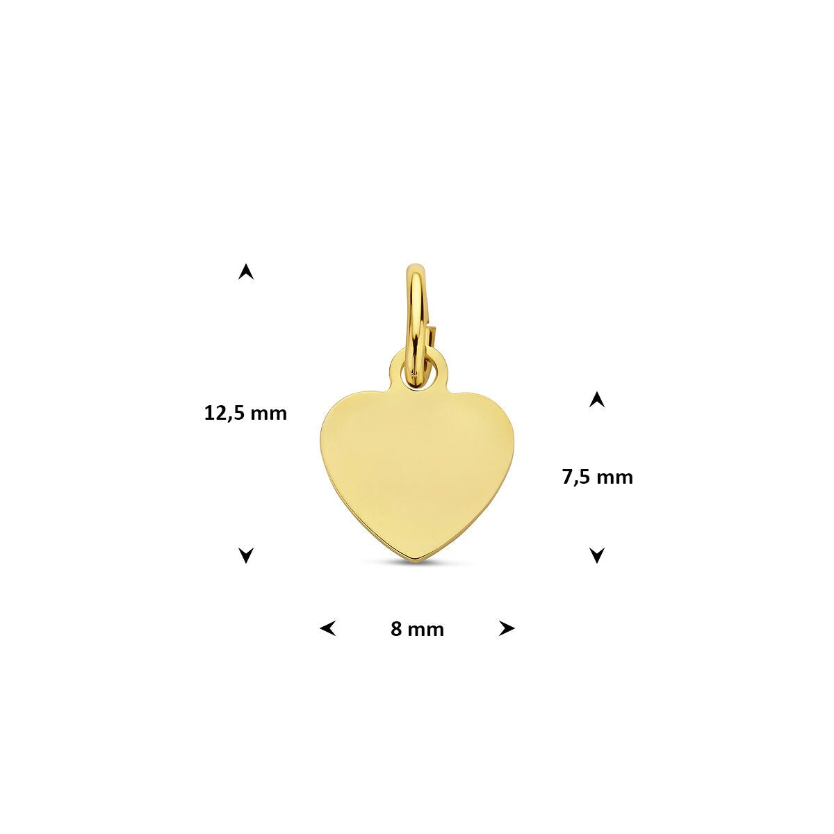 Collana in oro giallo 9k con ciondolo a cuoricino