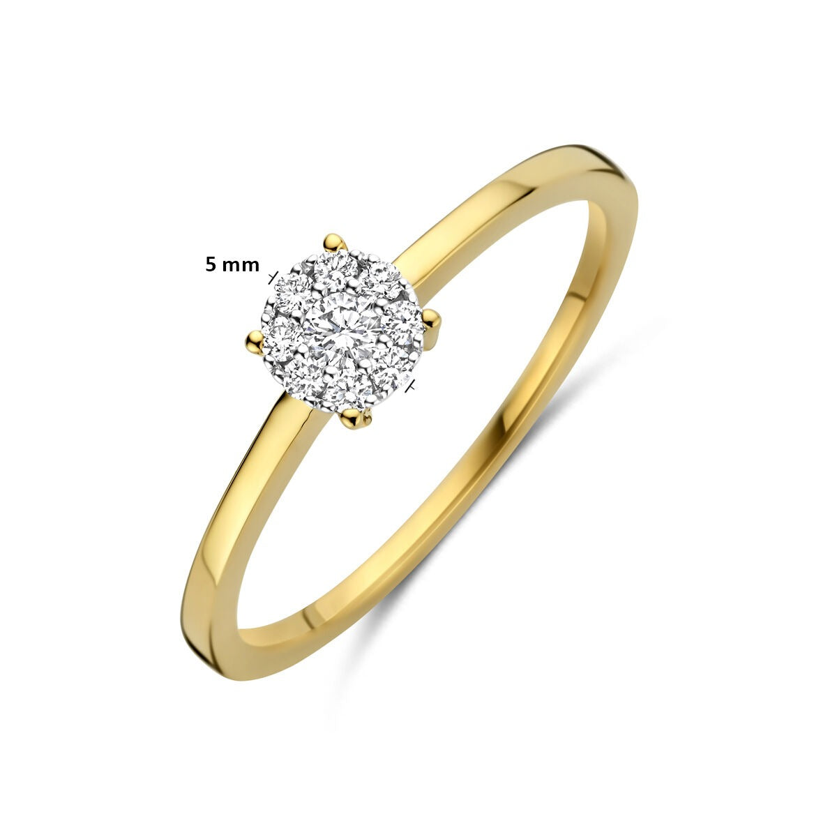 Anello donna 14k bicolore con diamante – 0.13 ct