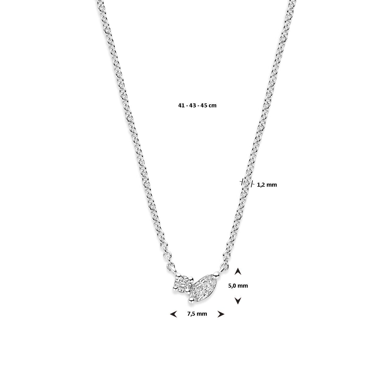 Collana da donna in oro bianco – collier 14k con diamante marquise