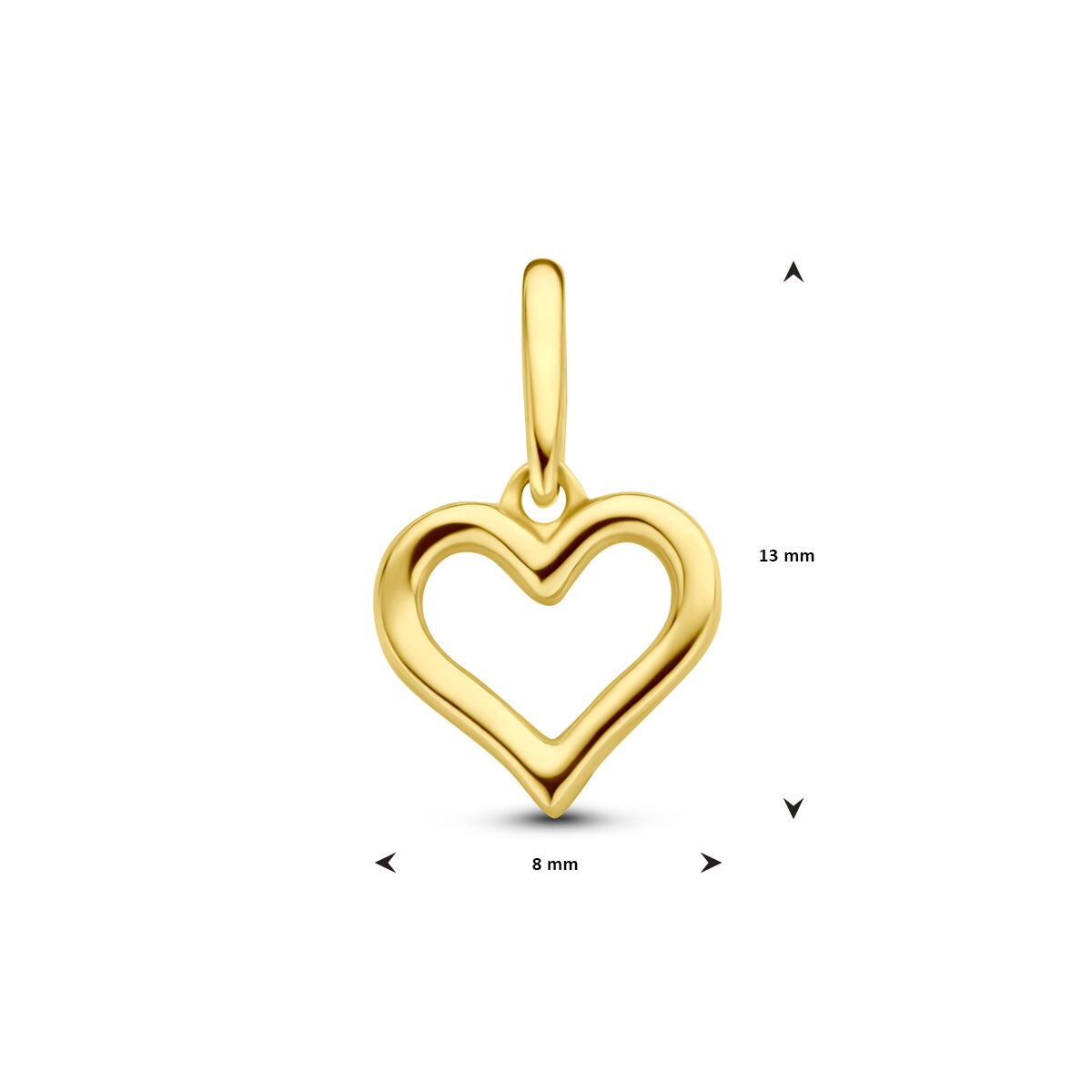 Ciondolo in oro giallo 14k a forma di cuore – Simbolo dell'amore