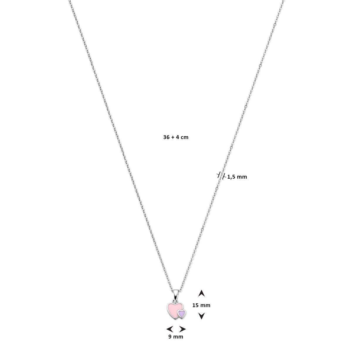 Collana da bambino/a in argento con cuoricini – argento 925 rodiato