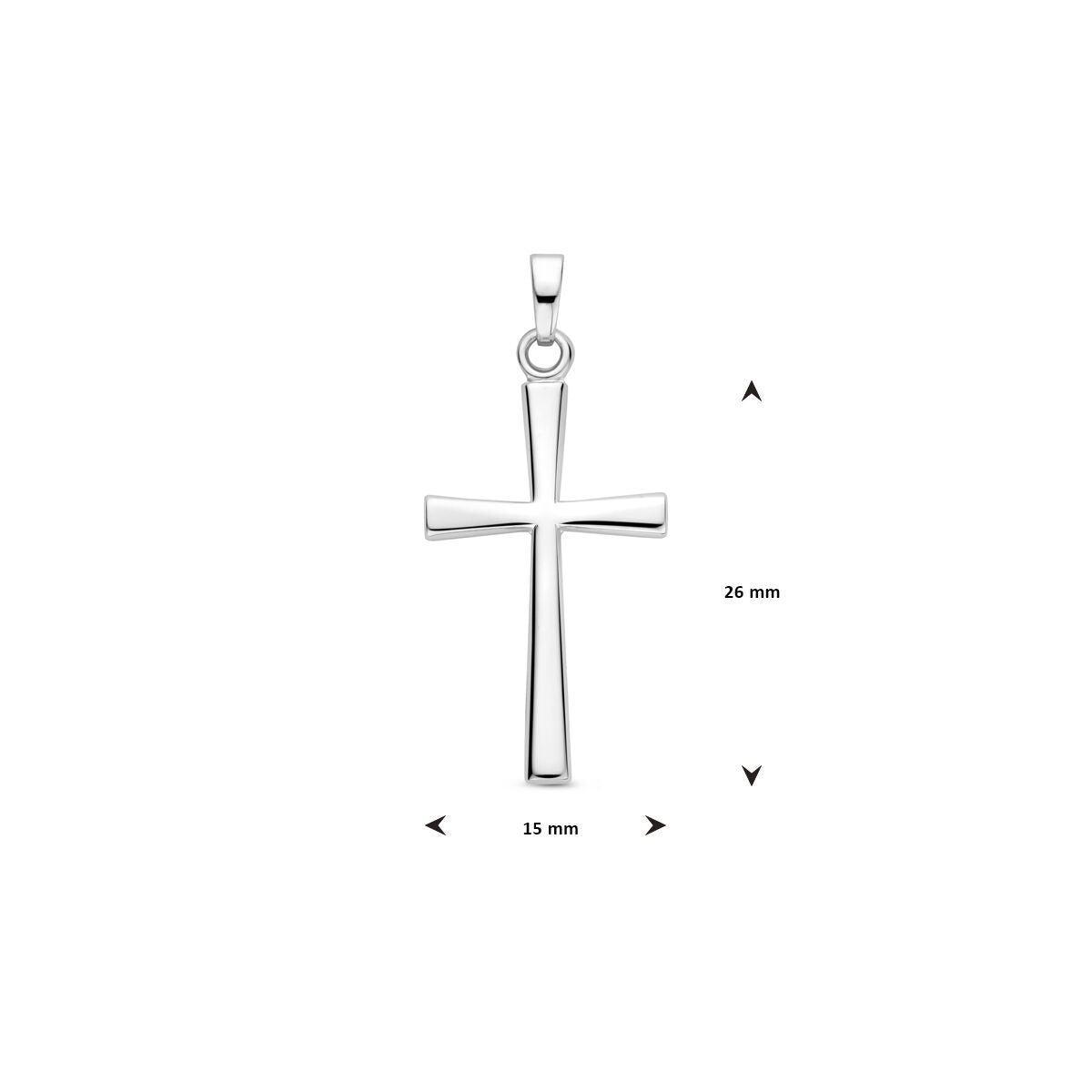 Ciondolo croce in argento – argento 925 rodiato