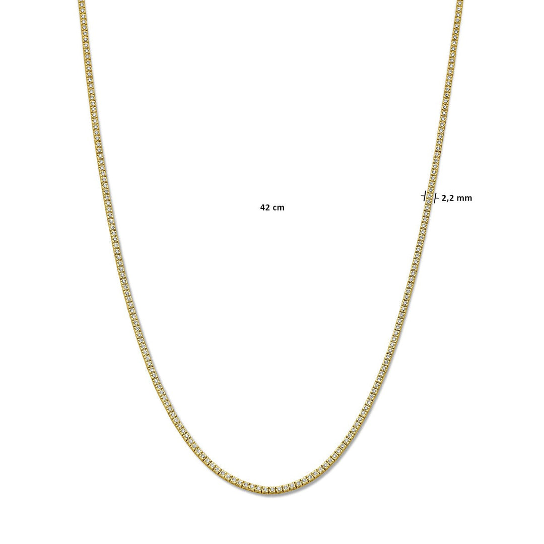 14k geelgouden tenniscollier met lab grown diamanten – 3.00ct