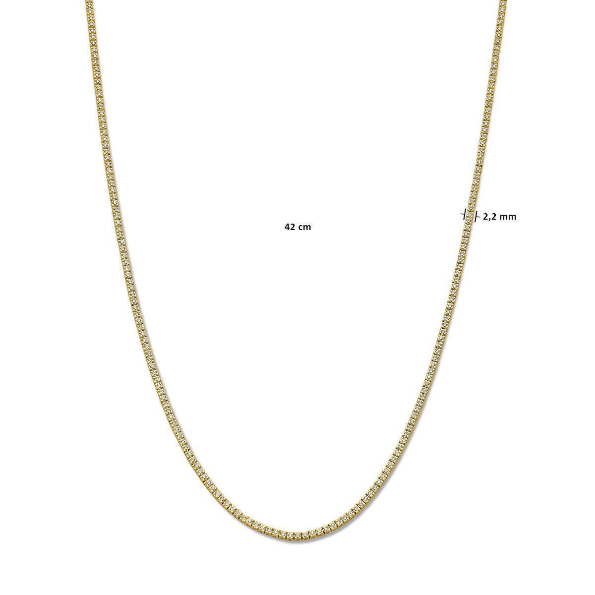Collana tennis in oro giallo 14k con diamanti lab grown – 3.00ct