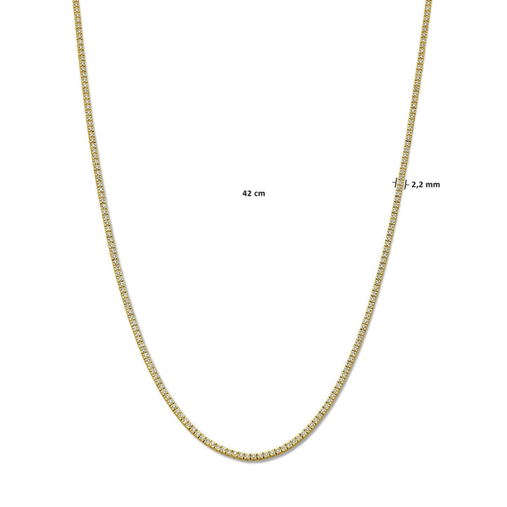 14k geelgouden tenniscollier met lab grown diamanten – 3.00ct