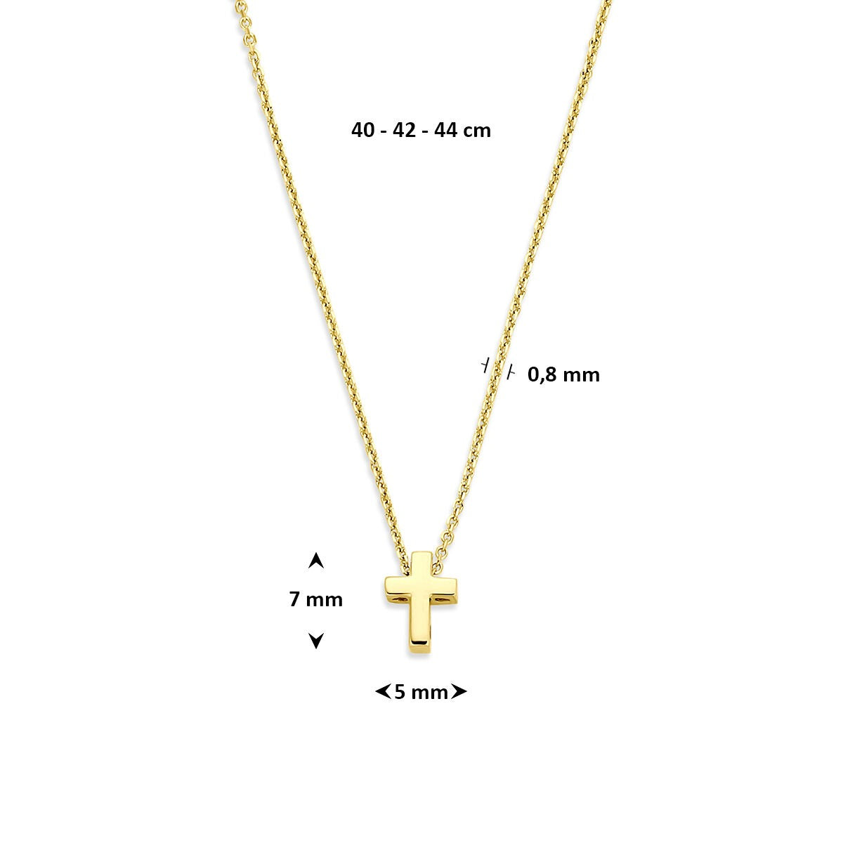 Collana in oro giallo 14k con crocetta
