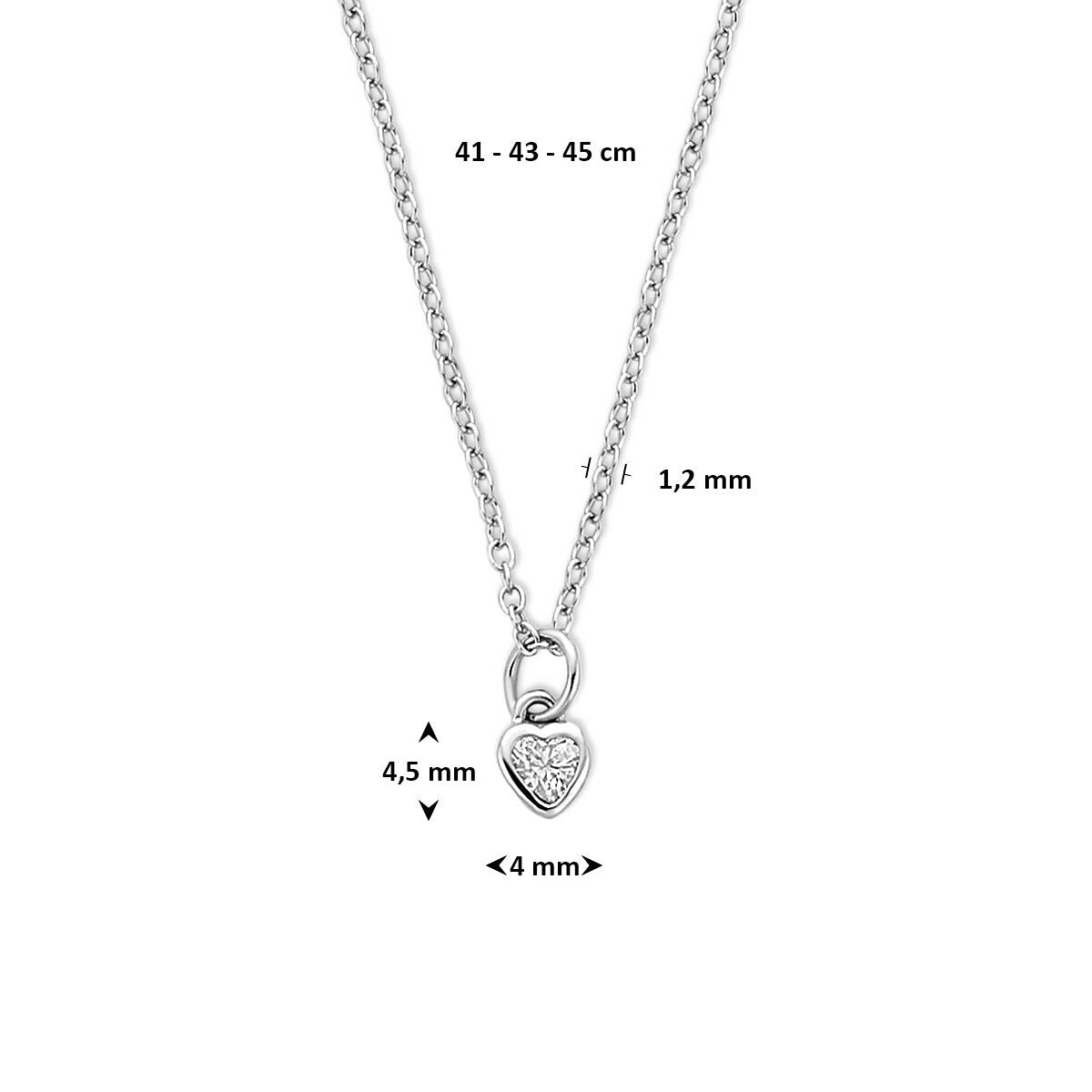 Collana in argento 925 con cuoricino e zirconi