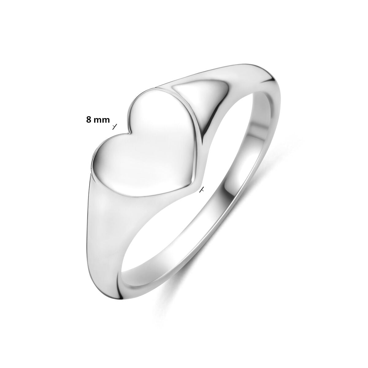 Anello in argento 925 rodiato con cuoricino