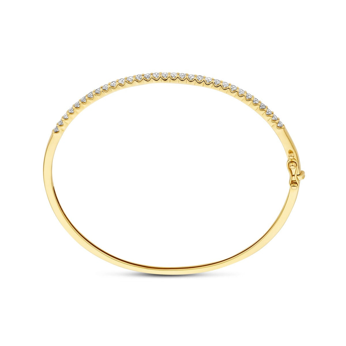 Bangle in oro giallo 14k con diamante lab grown da 1,00 ct