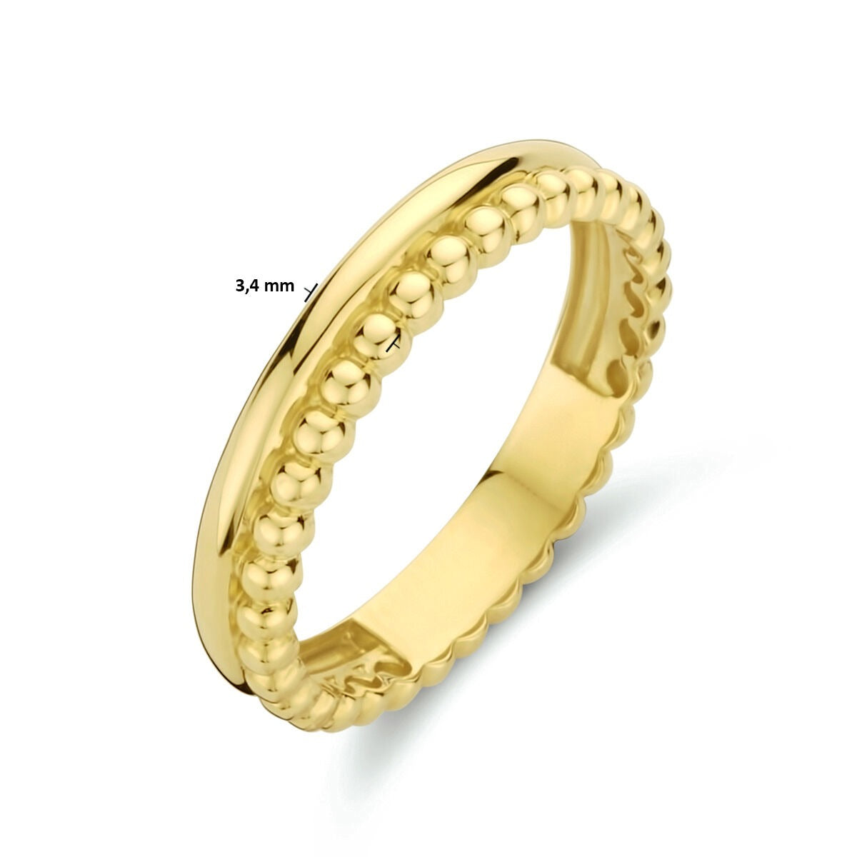 Anello da donna color oro giallo 9k con motivo a palline – giocoso ed elegante