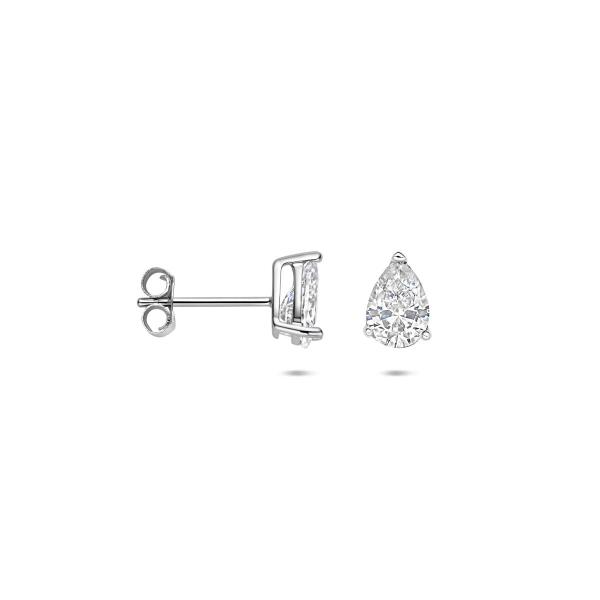Orecchini a bottone in argento con zircone a forma di pera – 7,5 x 5,5 mm