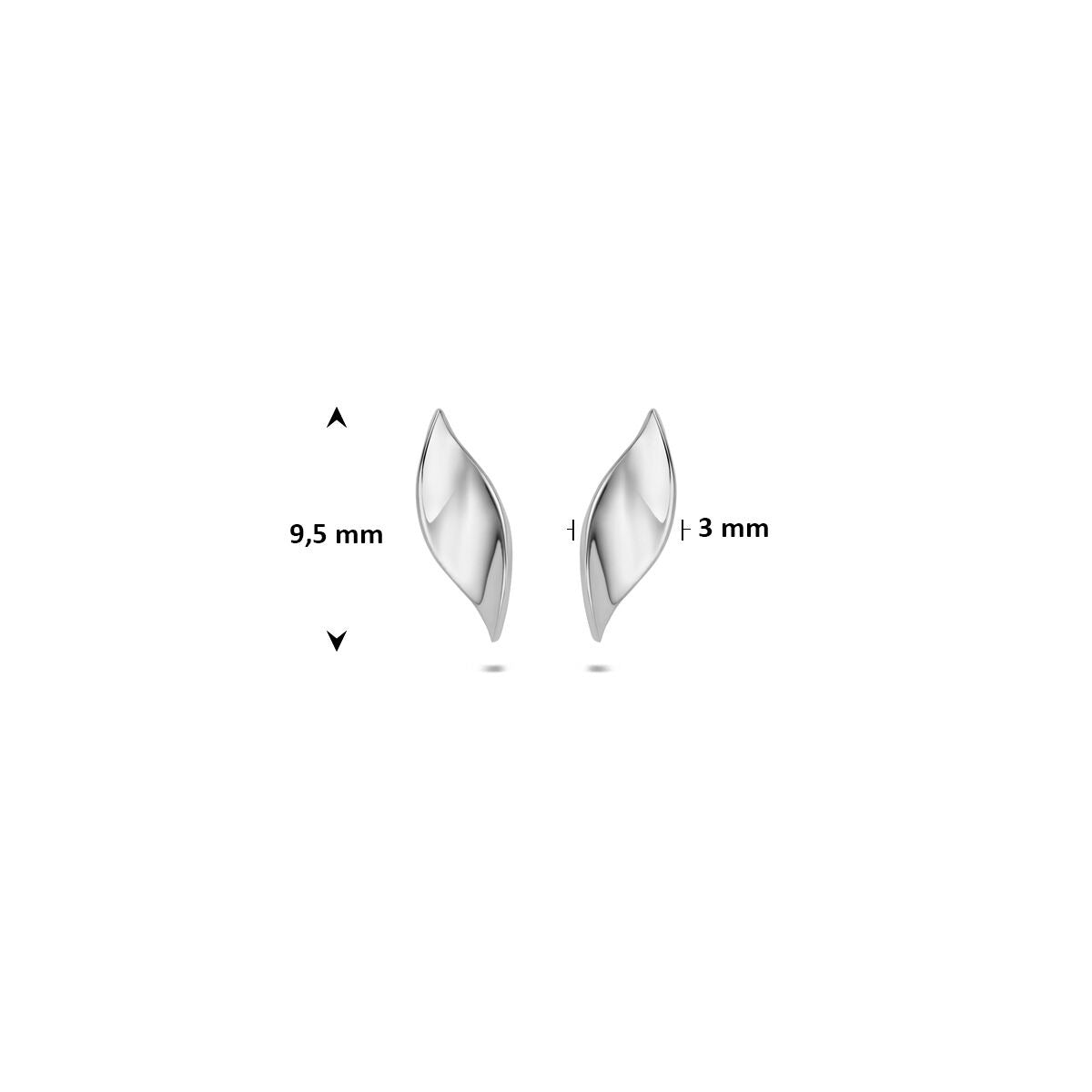 Orecchini a bottone in argento 925k rodiato