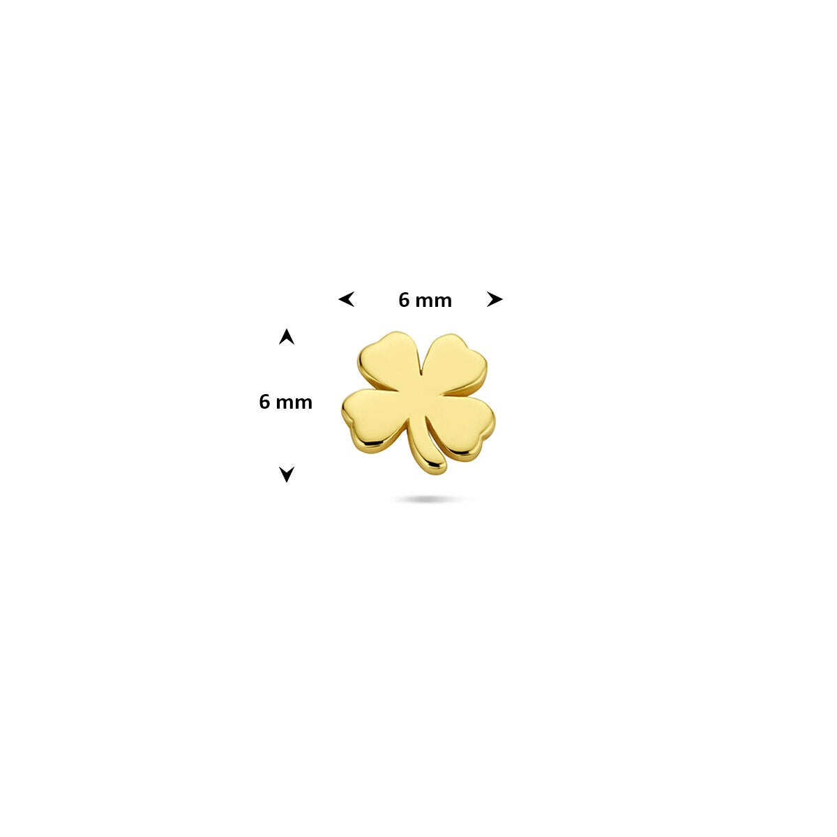 Piercing flat back placcato in argento a forma di quadrifoglio – argento 925