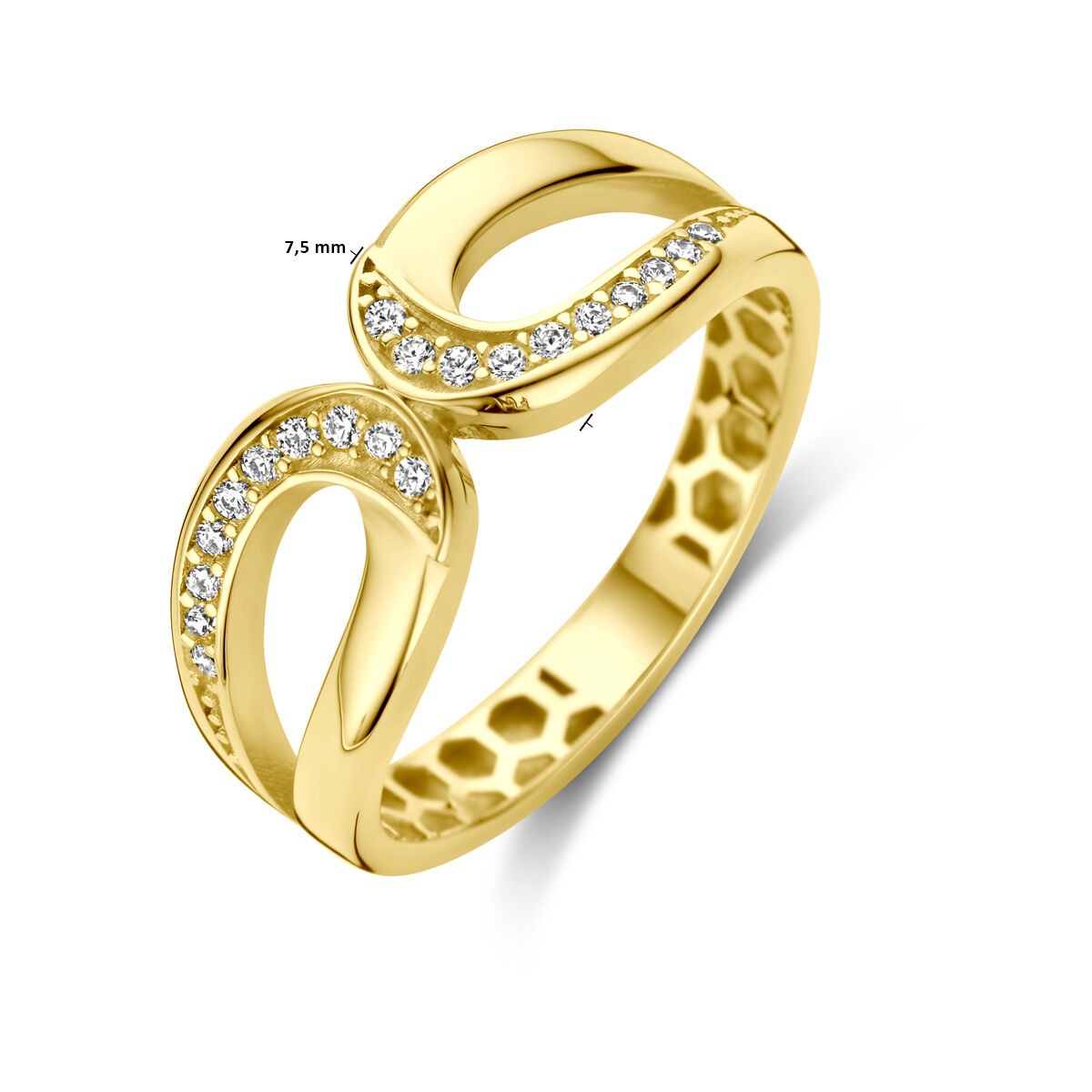 Anello in oro giallo 9k con zirconia