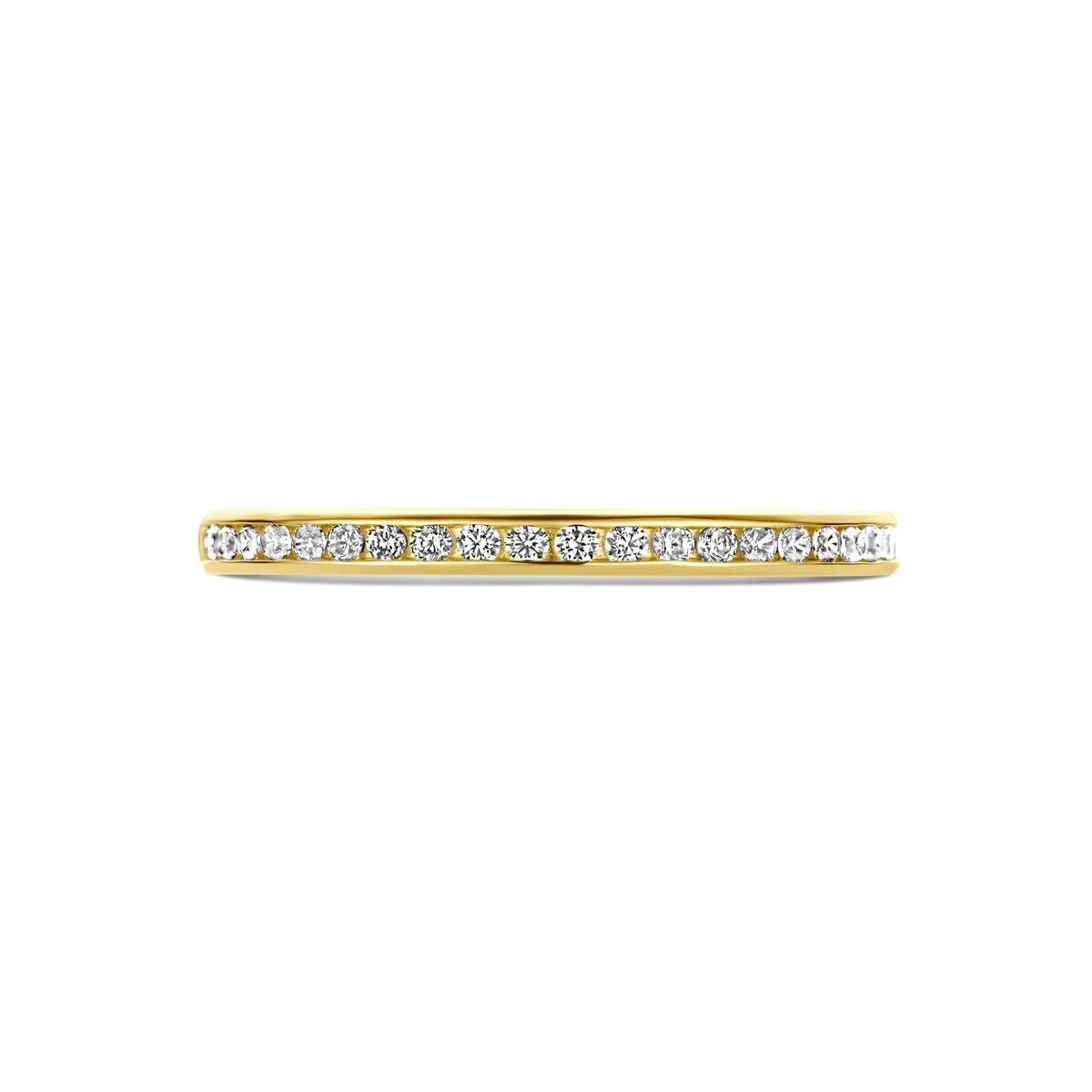 Anello scorrevole in oro giallo 9k con zirconi