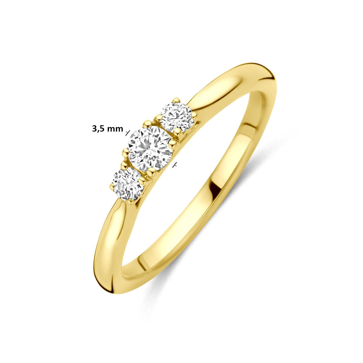 Anello in oro giallo 14k con diamante lab grown da 0.26ct