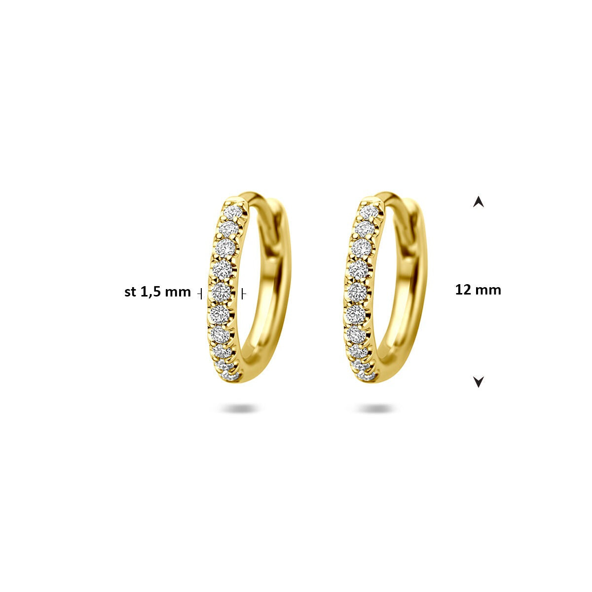 Orecchini a clip in oro giallo 14k con diamante lab grown