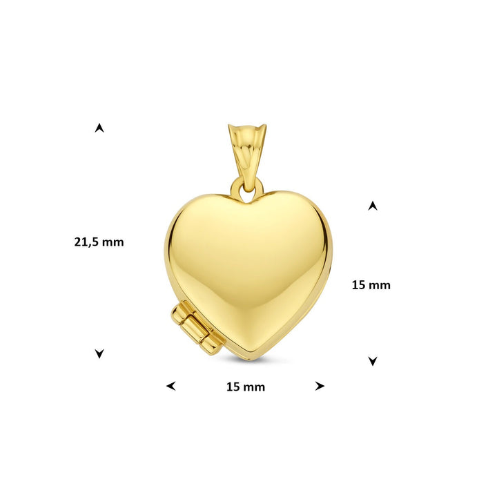 14k Geelgouden Hartjes Medaillon 15 mm