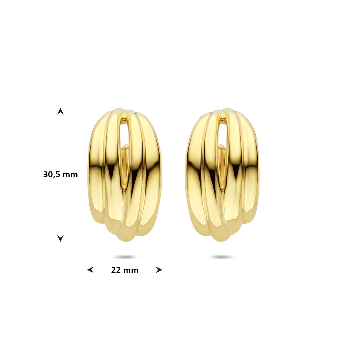 Orecchini a perno in argento placcato – forma elegante con lucentezza dorata