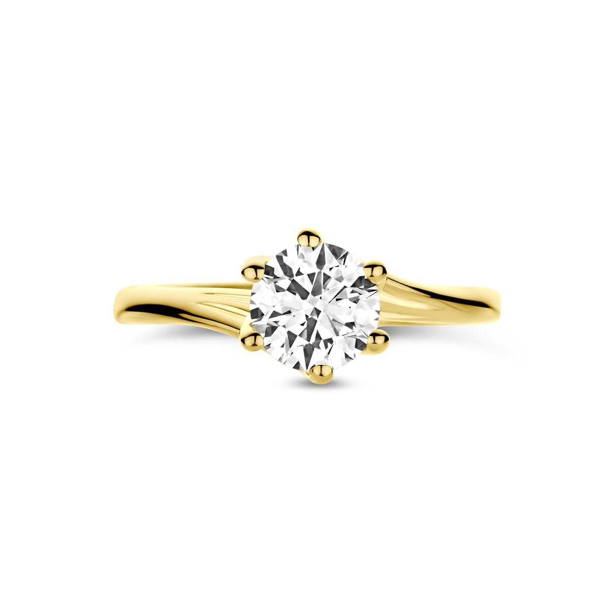 Anello in oro giallo 14k con diamante lab grown da 1.00ct
