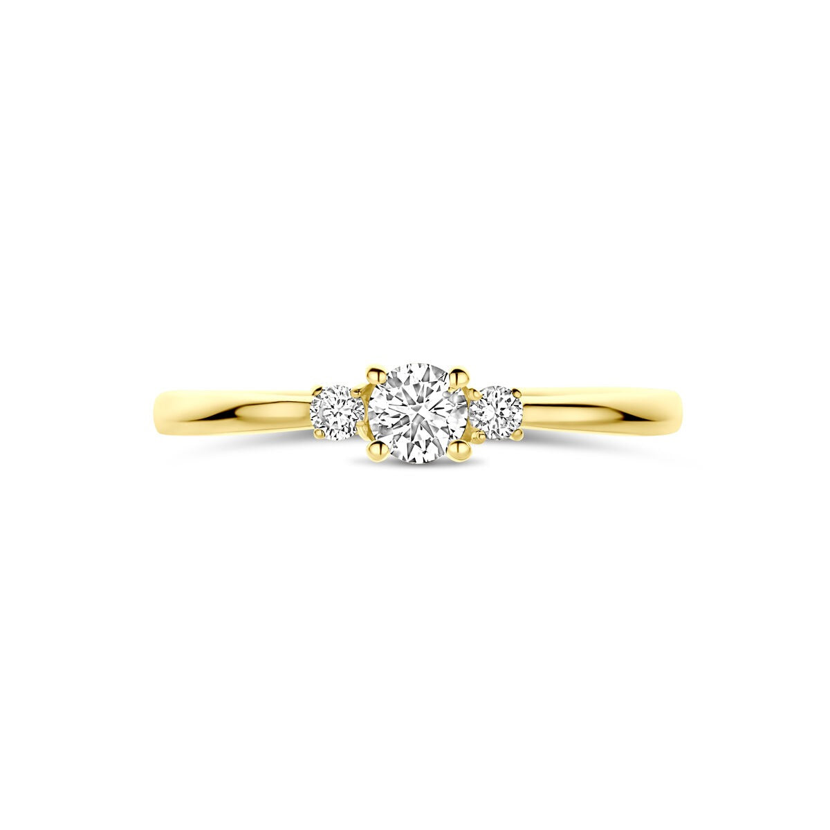 Anello in oro giallo 14k con diamante lab grown da 0,25ct