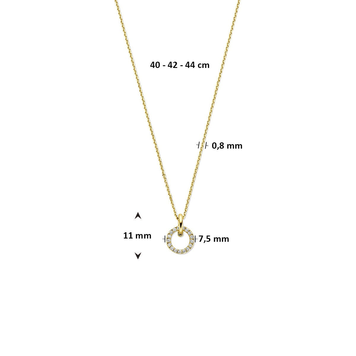 Collana in oro 14k con zirconia – incastonatura pavé
