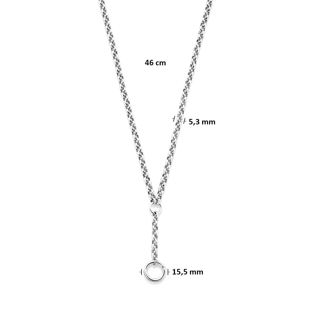 Collana a Y in argento 925 rodiato con connettore 46 cm