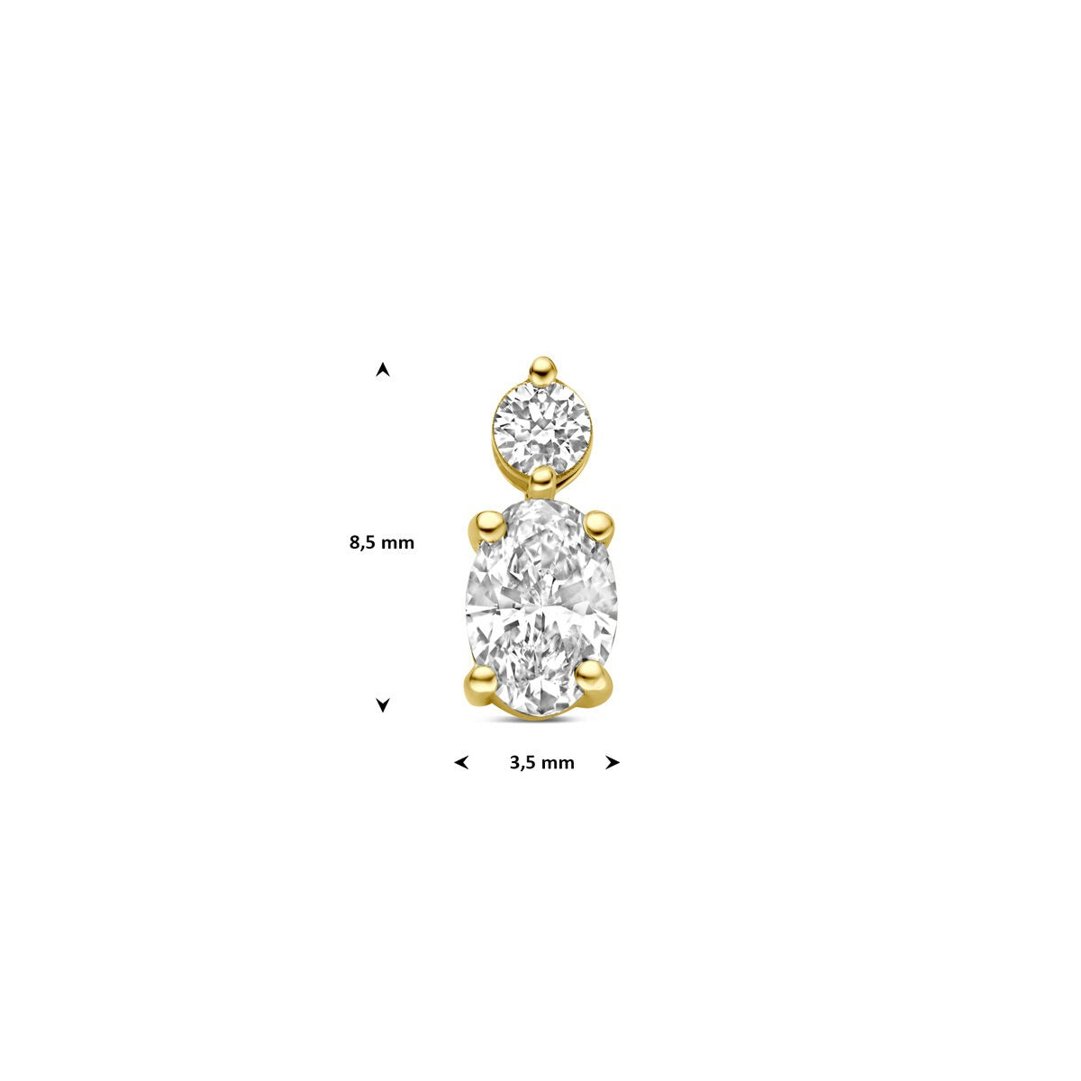 Ciondolo in oro giallo 14k con diamante lab grown
