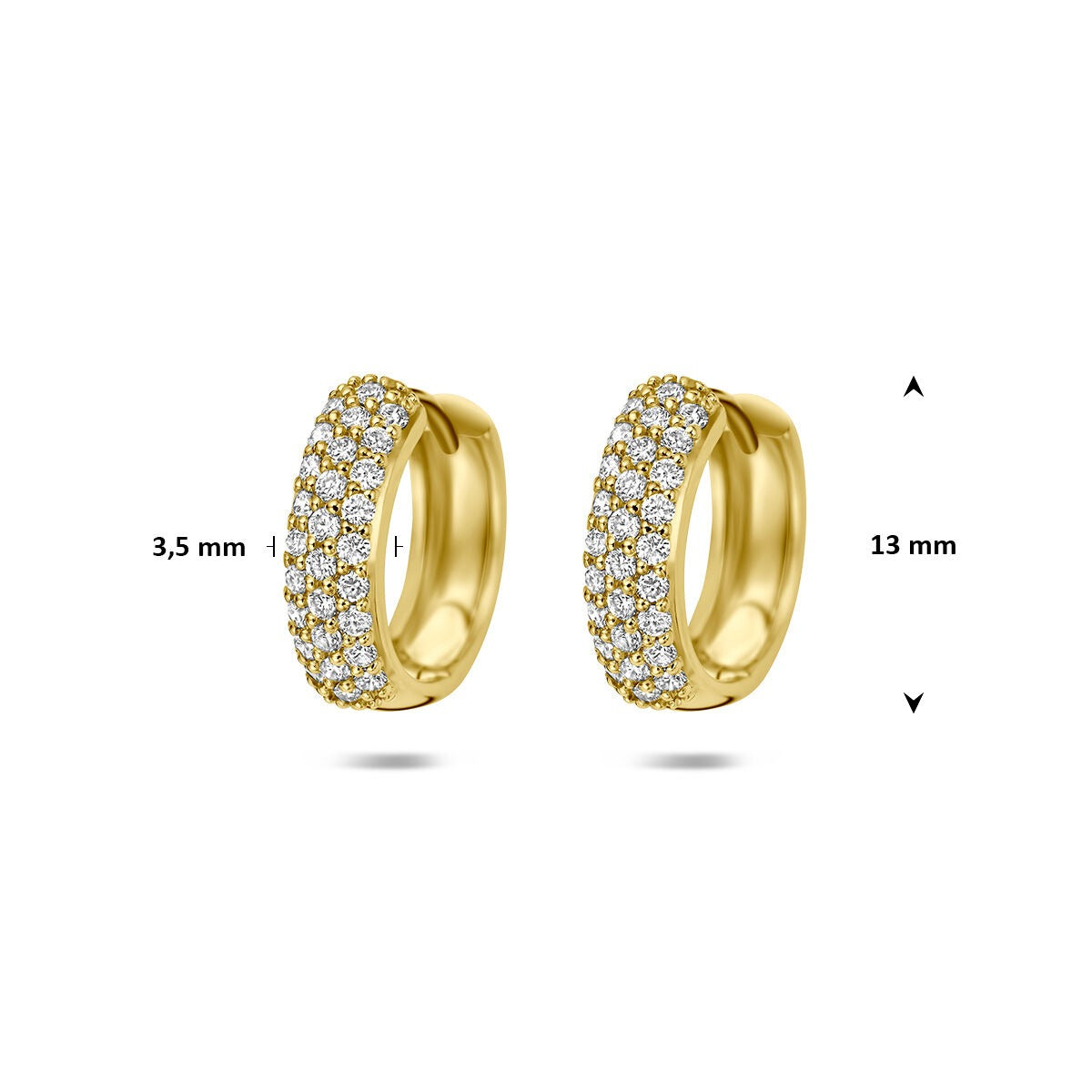 Orecchini a cerchio in oro giallo 14k con diamante lab grown