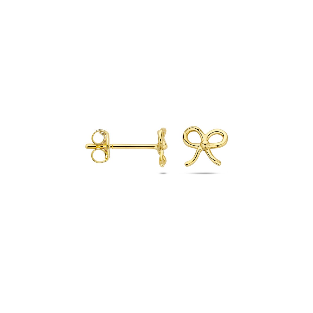 Orecchini a Bottone Fiocco in Oro Giallo 14k