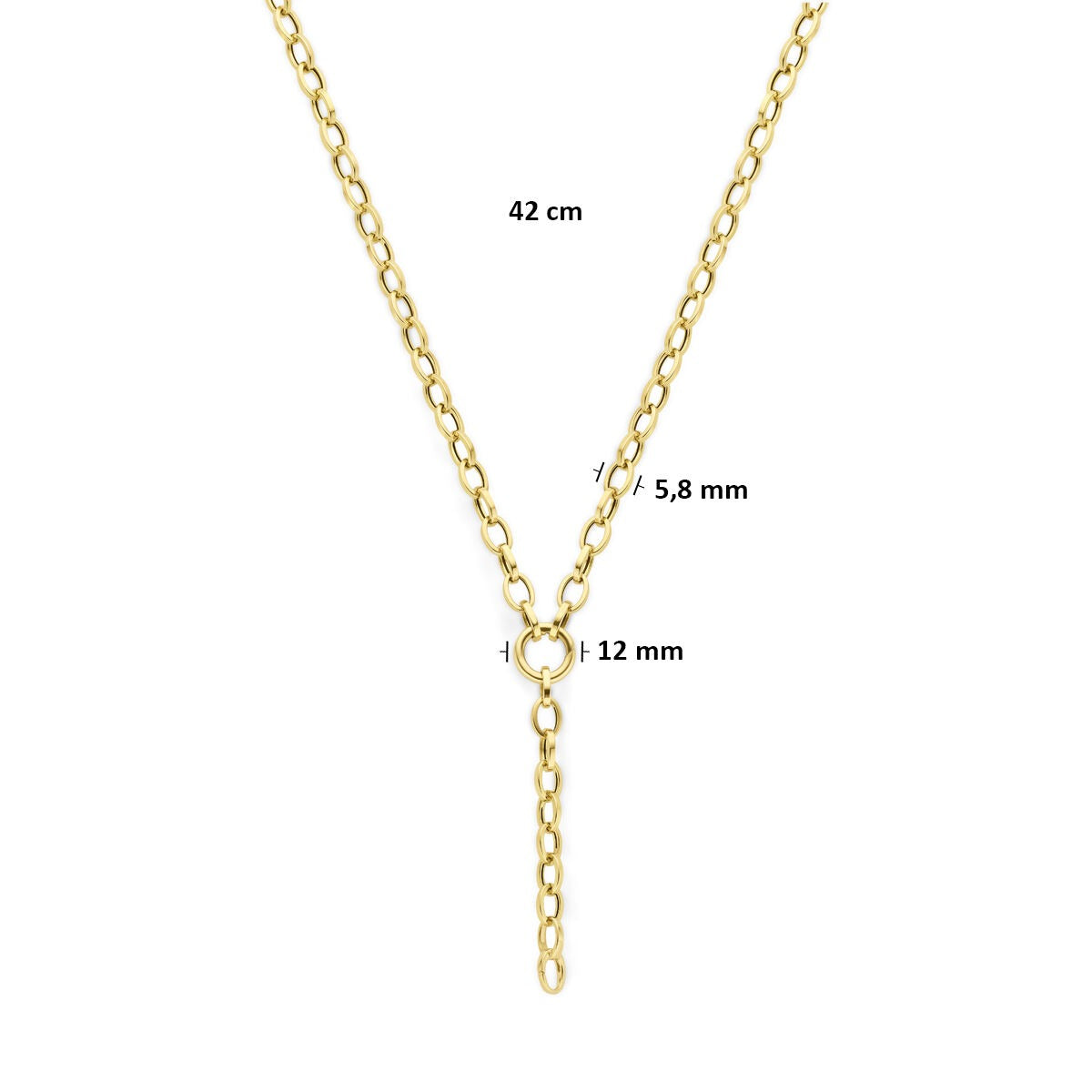 Collana a Y in oro giallo 14k