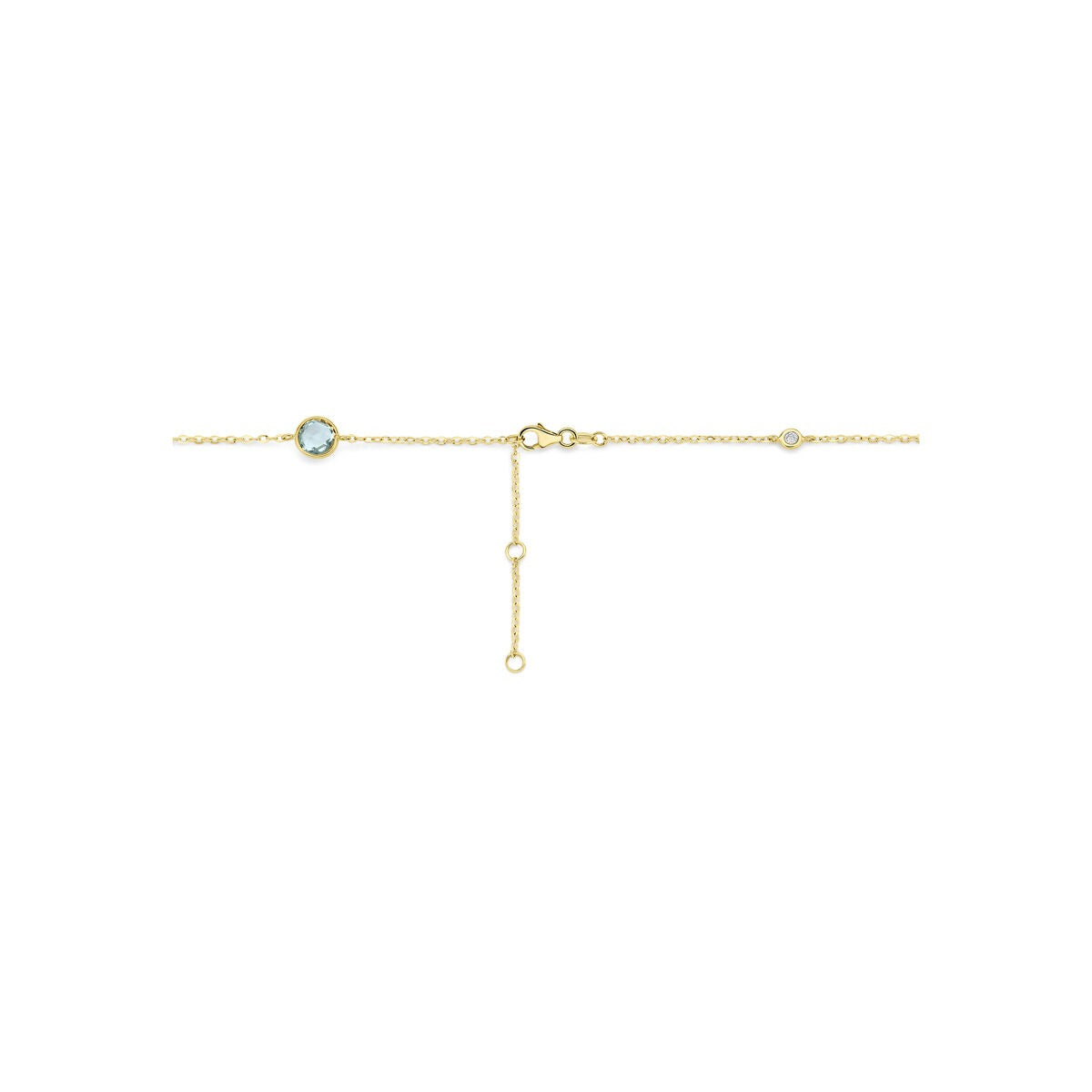 Collana in oro giallo 14k con citrino, ametista, topazio e diamante 0,25 ct