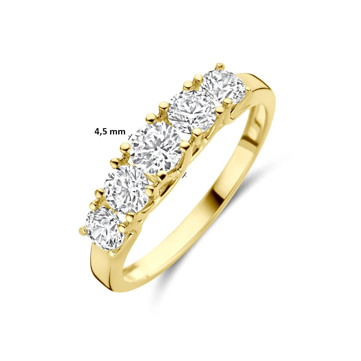 Anello da donna in oro con zirconia – oro giallo 14k