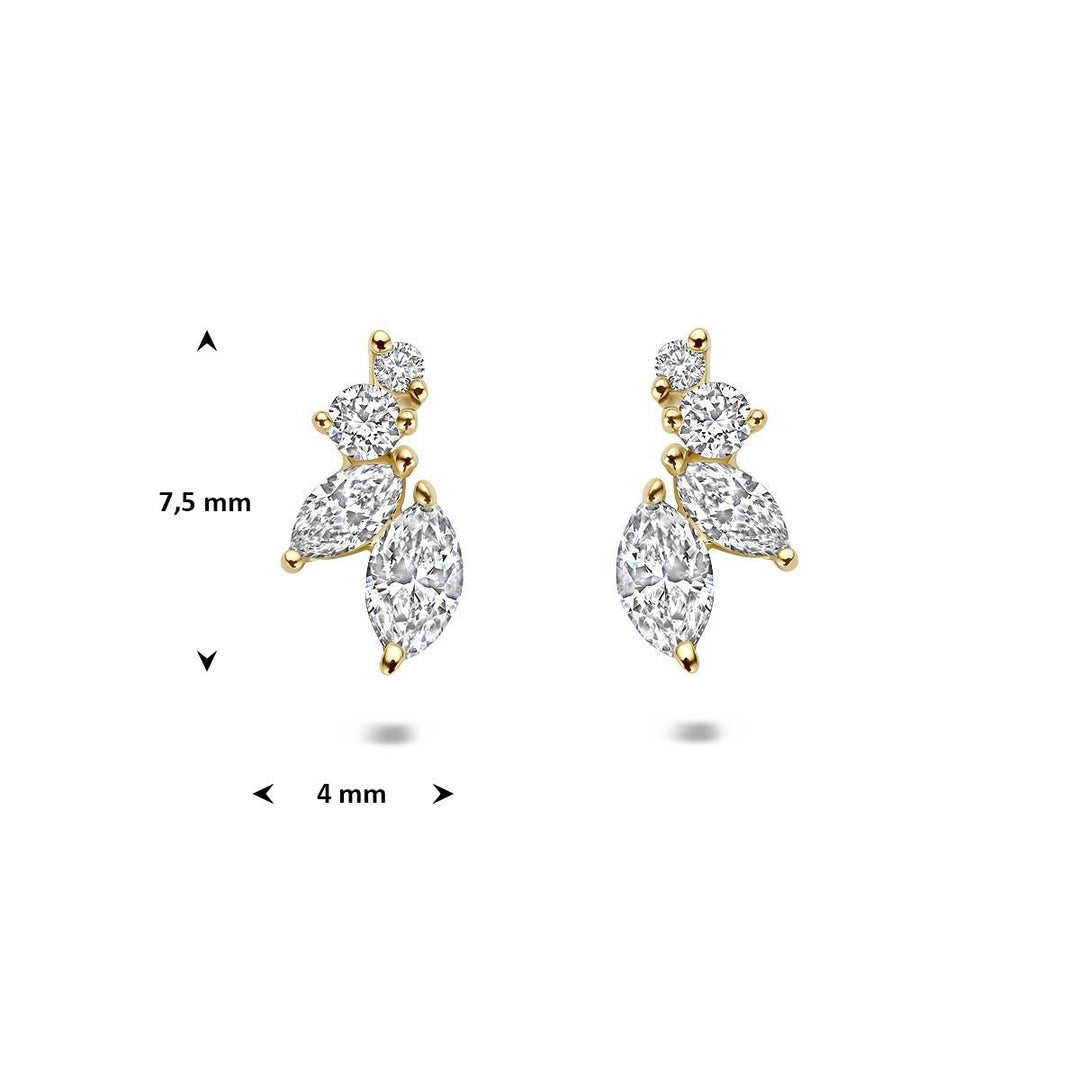 14k Geelgouden oorknoppen met lab grown diamant