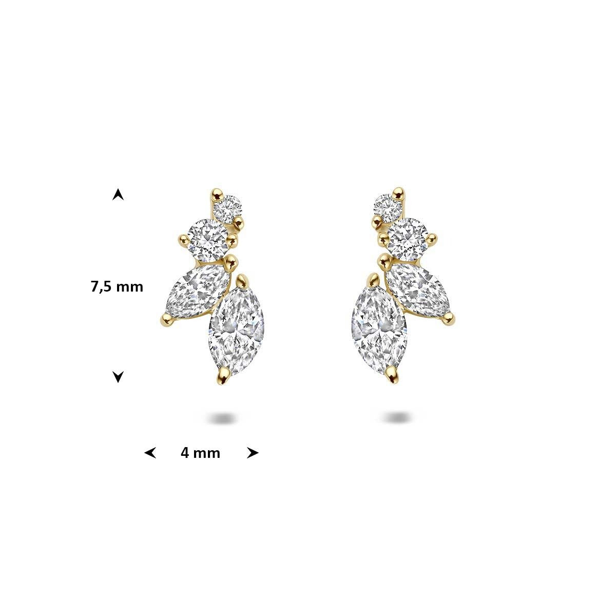14k Geelgouden oorknoppen met lab grown diamant