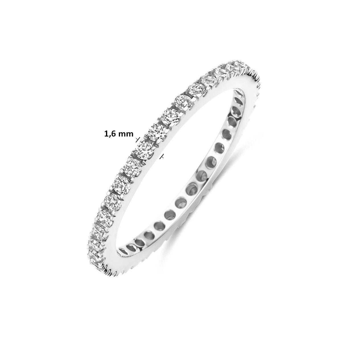 Anello in argento 925 rodiato con zirconi
